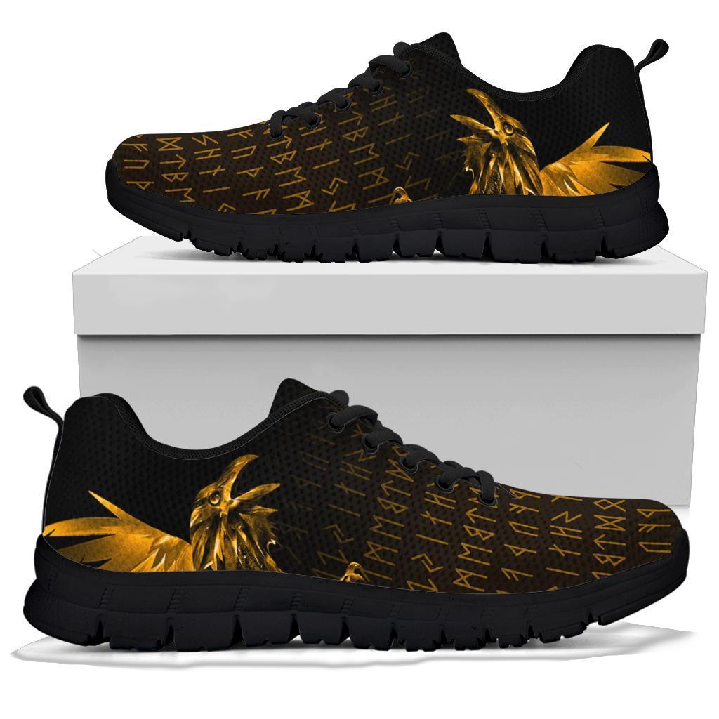 Viking Sneakers - The Raven Of Odin Rune, Gold RLT12