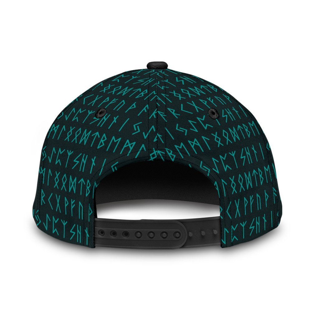 Viking Classic Cap The Raven Of Odin Rune Cyan RLT12