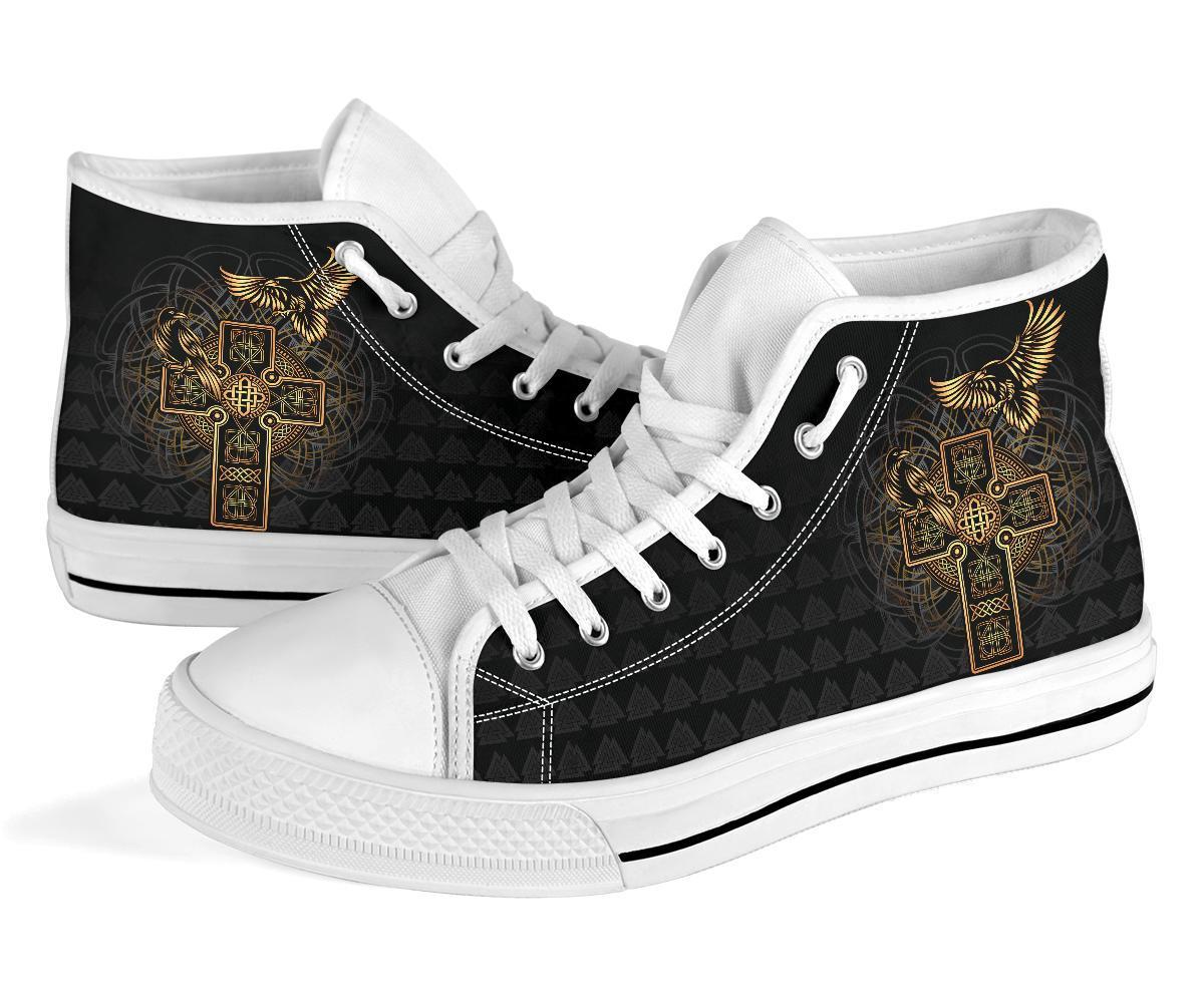 Viking High Top Shoes Odin's Celtic Raven Tattoo RLT12