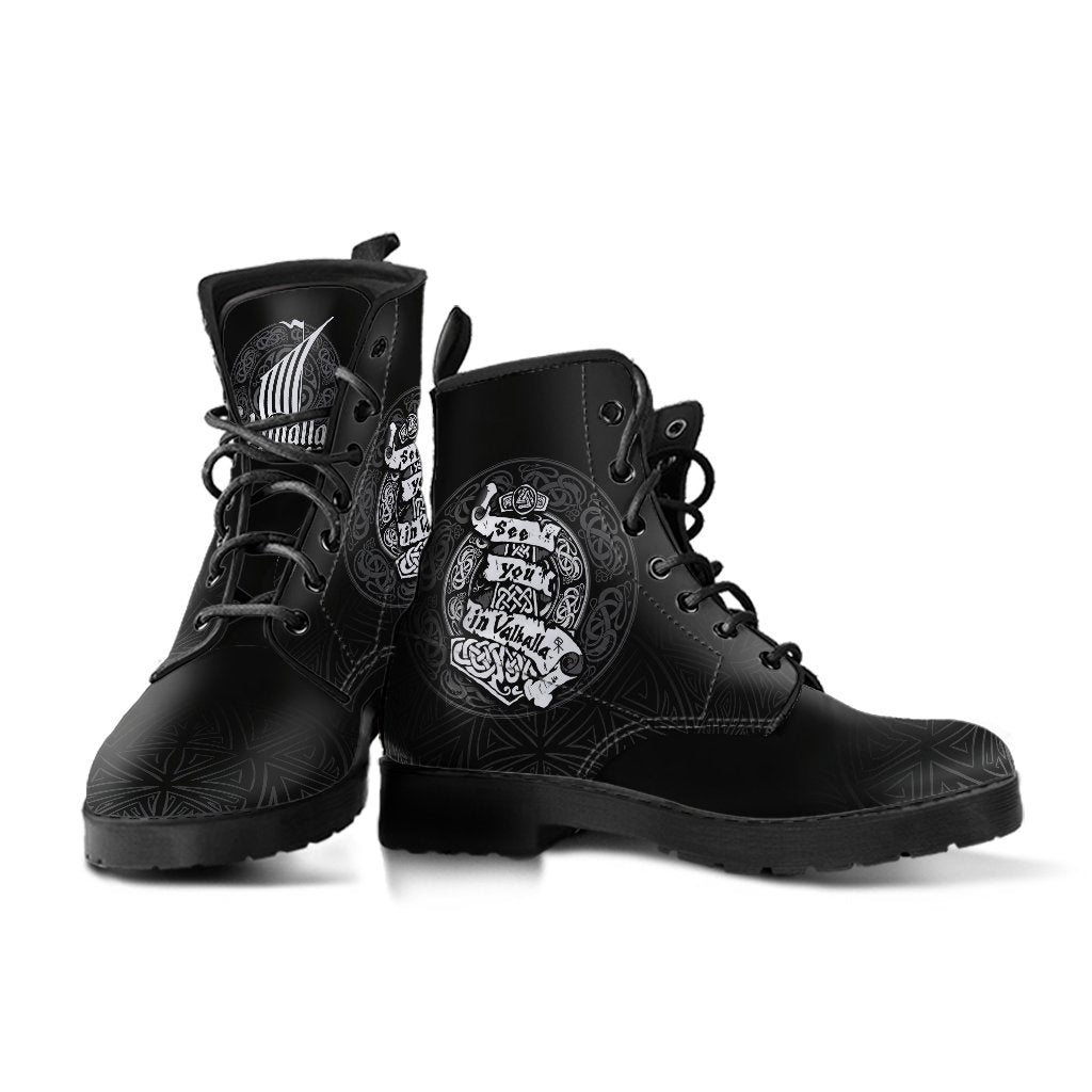 Viking Leather Boots See You In Valhalla RLT12
