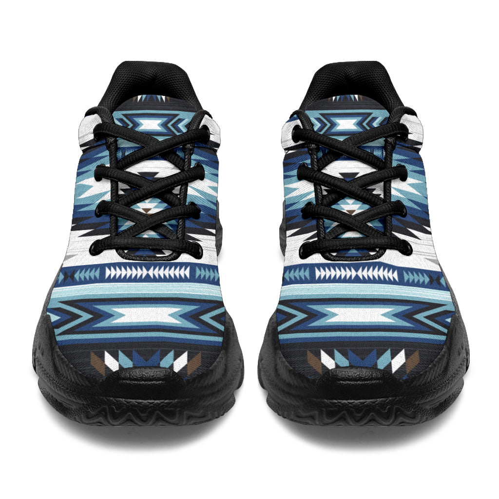 Native American Blue Colors Pattern Chunky Sneakers LT10