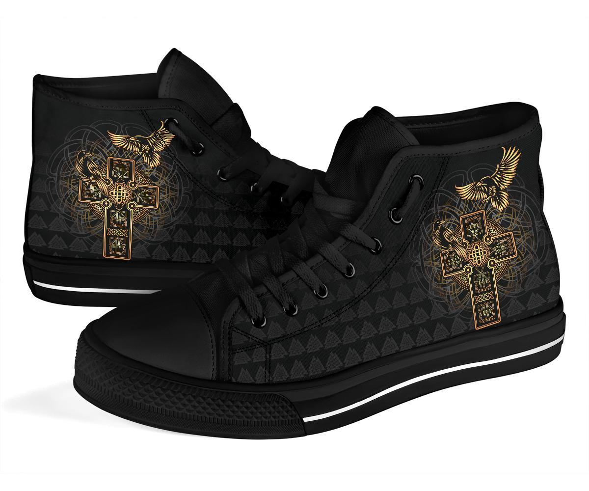 Viking High Top Shoes Odin's Celtic Raven Tattoo RLT12