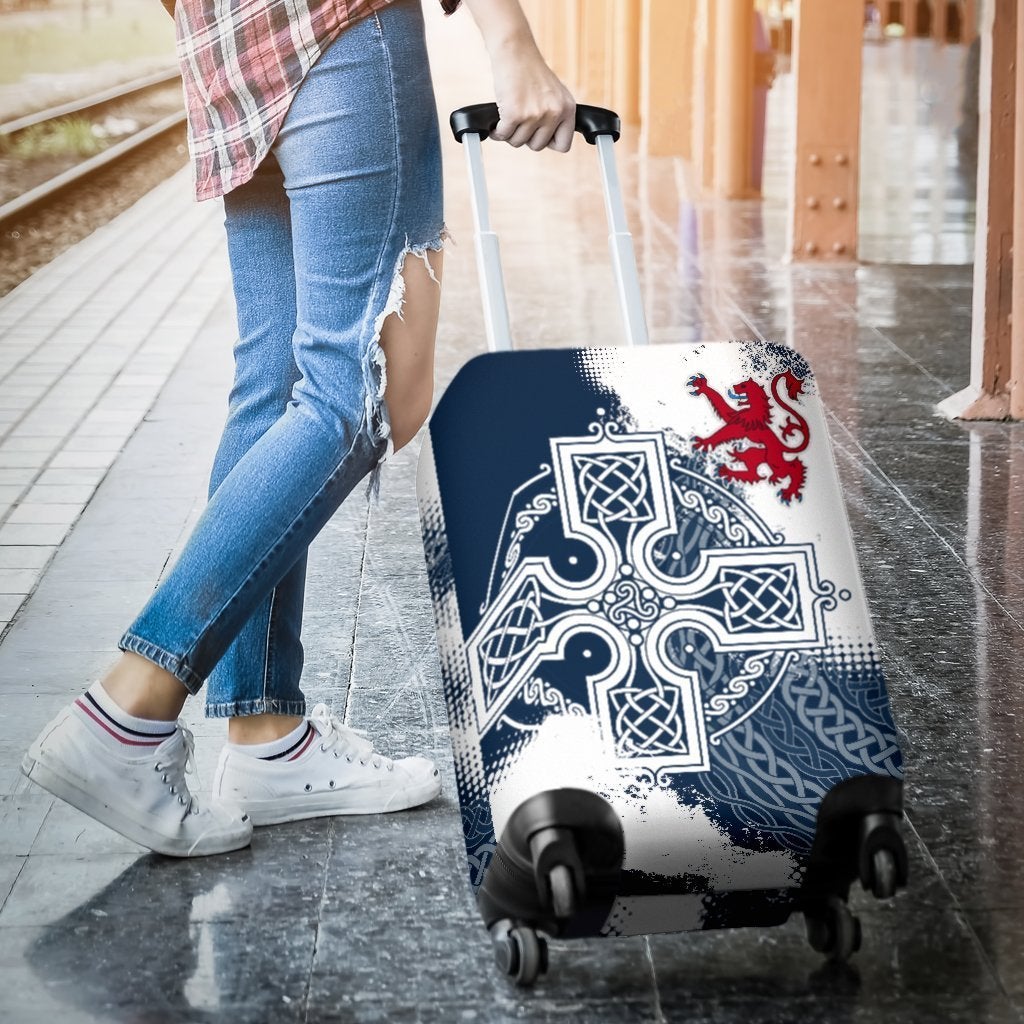 Scotland Luggage Cover Scottish Celtic Cross