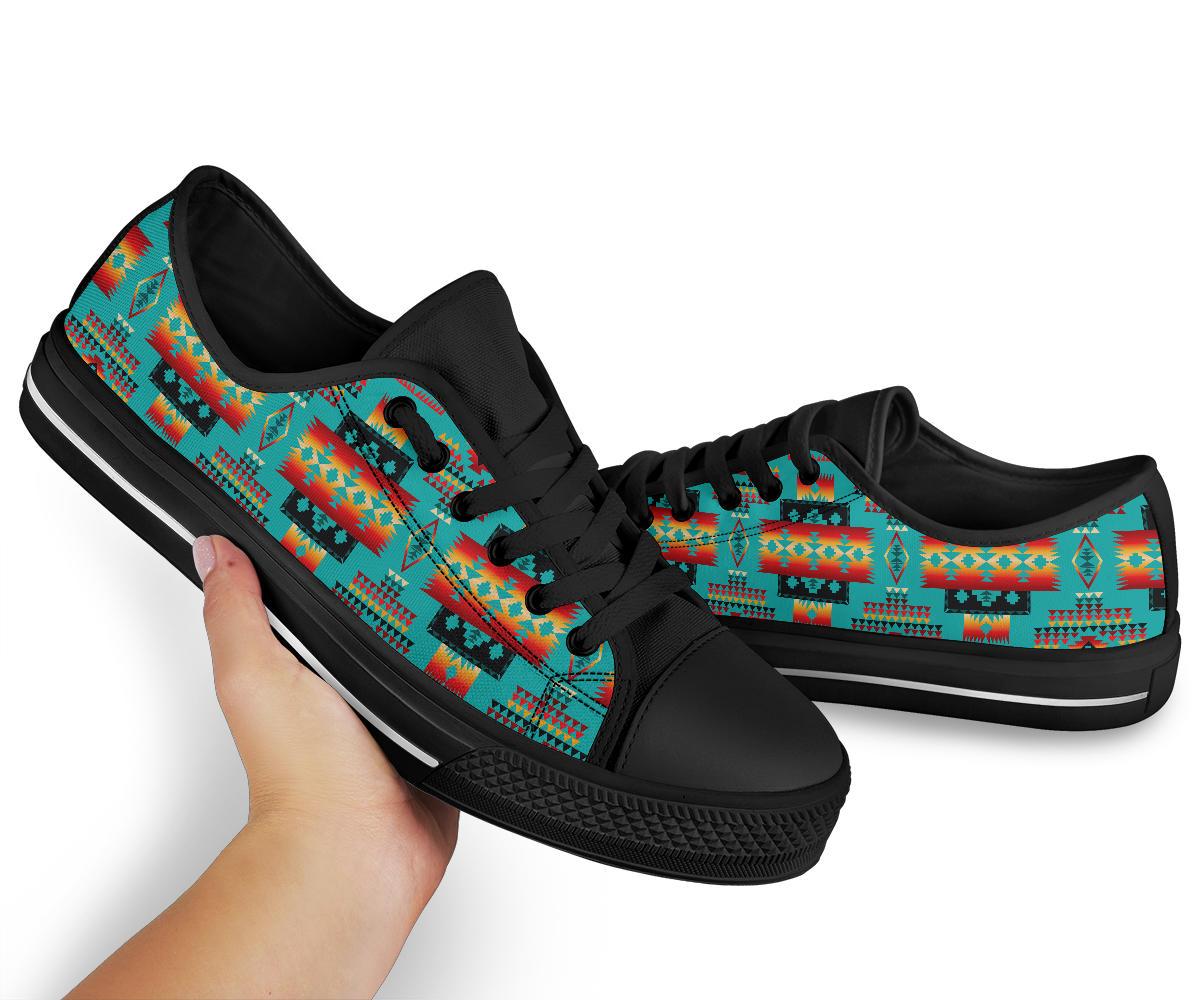 Blue Native Tribes Native American Low Tops Shoes LT10
