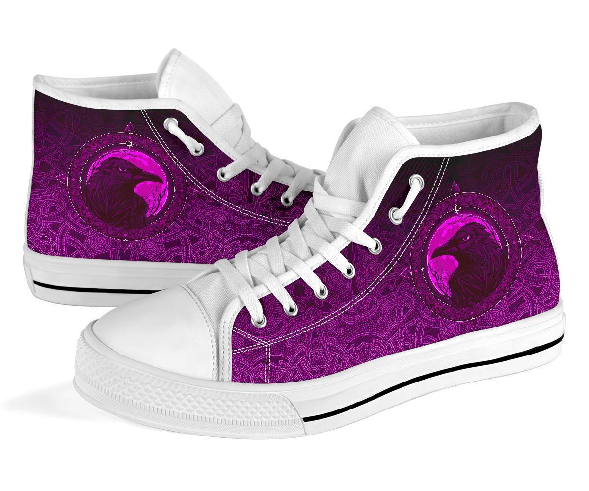 Viking High Top Shoes, Ethnic Odin Raven Pink RLT12