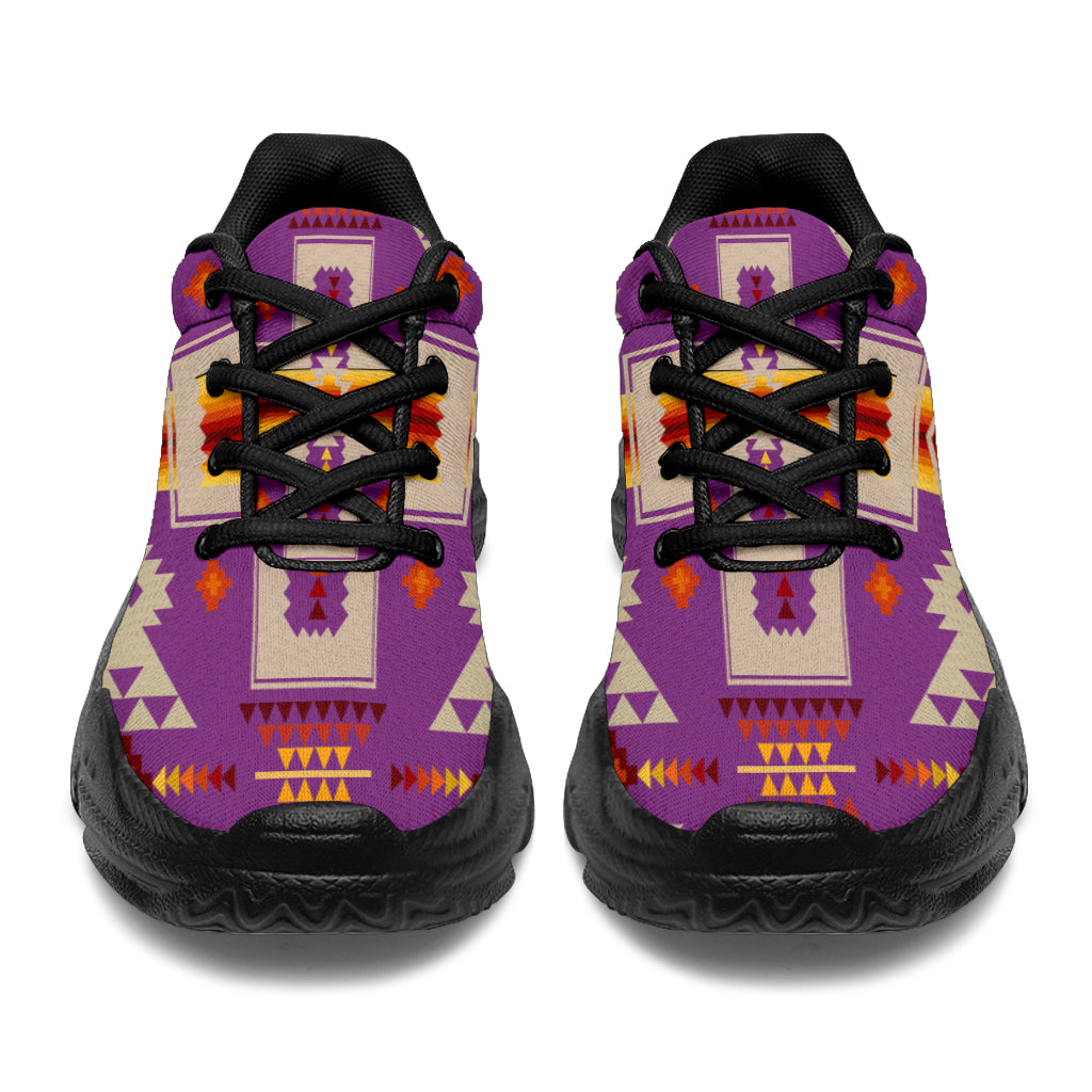 Native American Light Purple Tribe Design Chunky Sneakers LT10