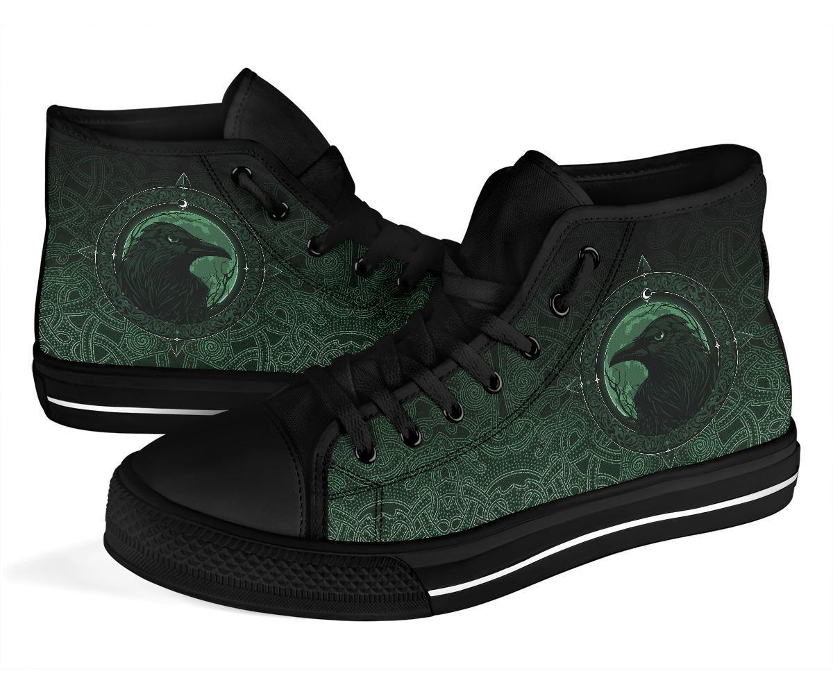 Viking High Top Shoes, Ethnic Odin Raven Green RLT12