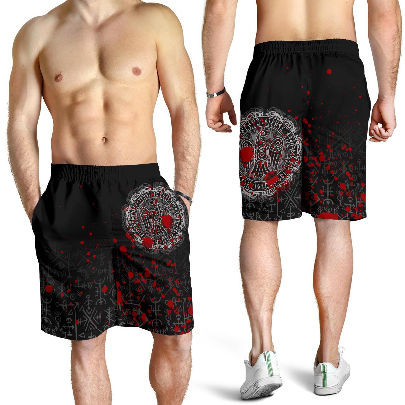 Viking Men's Shorts - Raven Celtic Tattoo Blood RLT12