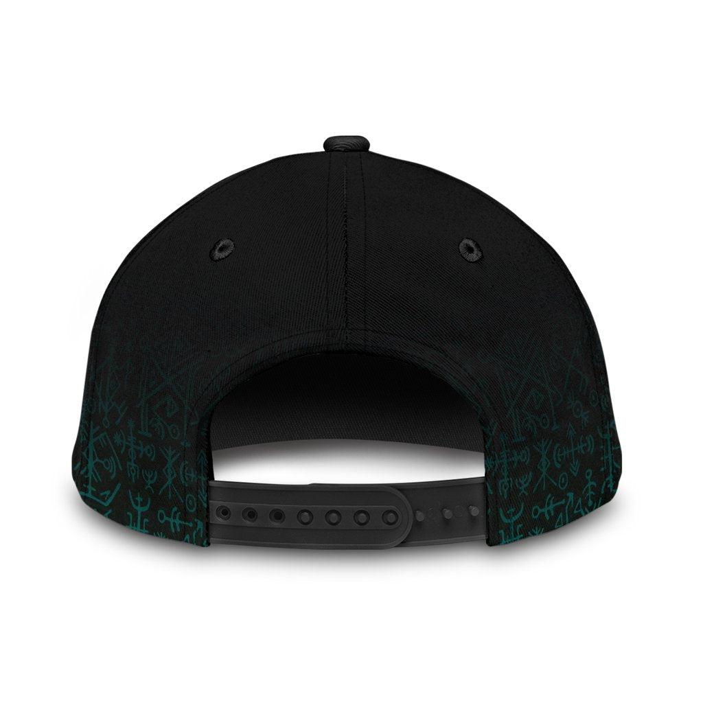 Viking Classic Cap Three Raven and Valknut Cyan RLT12