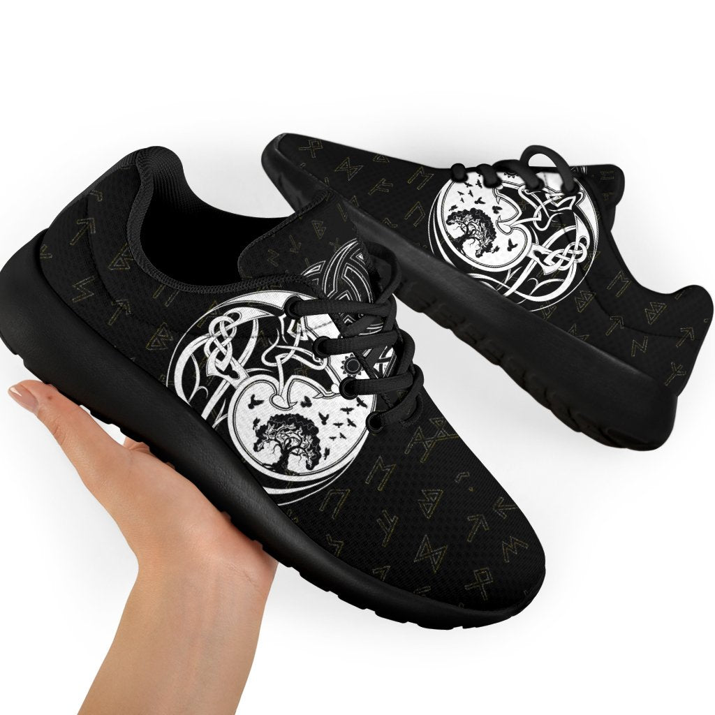 Viking Sporty Sneakers, Skoll and Hati Rune Tattoo RLT12