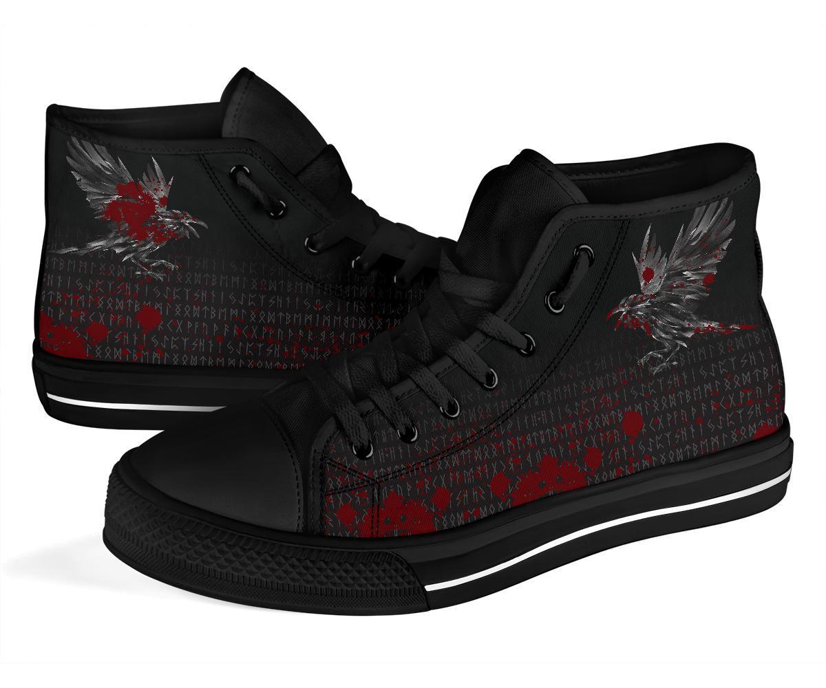 Viking High Top Shoes The Raven Of Odin Rune Blood RLT12