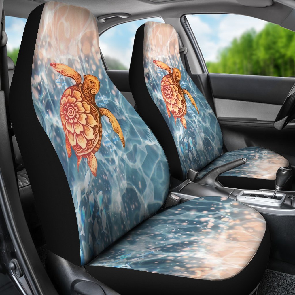 Turtle Hawaiian Car Seat Covers - Set Of 2 - Universal Fit - 05