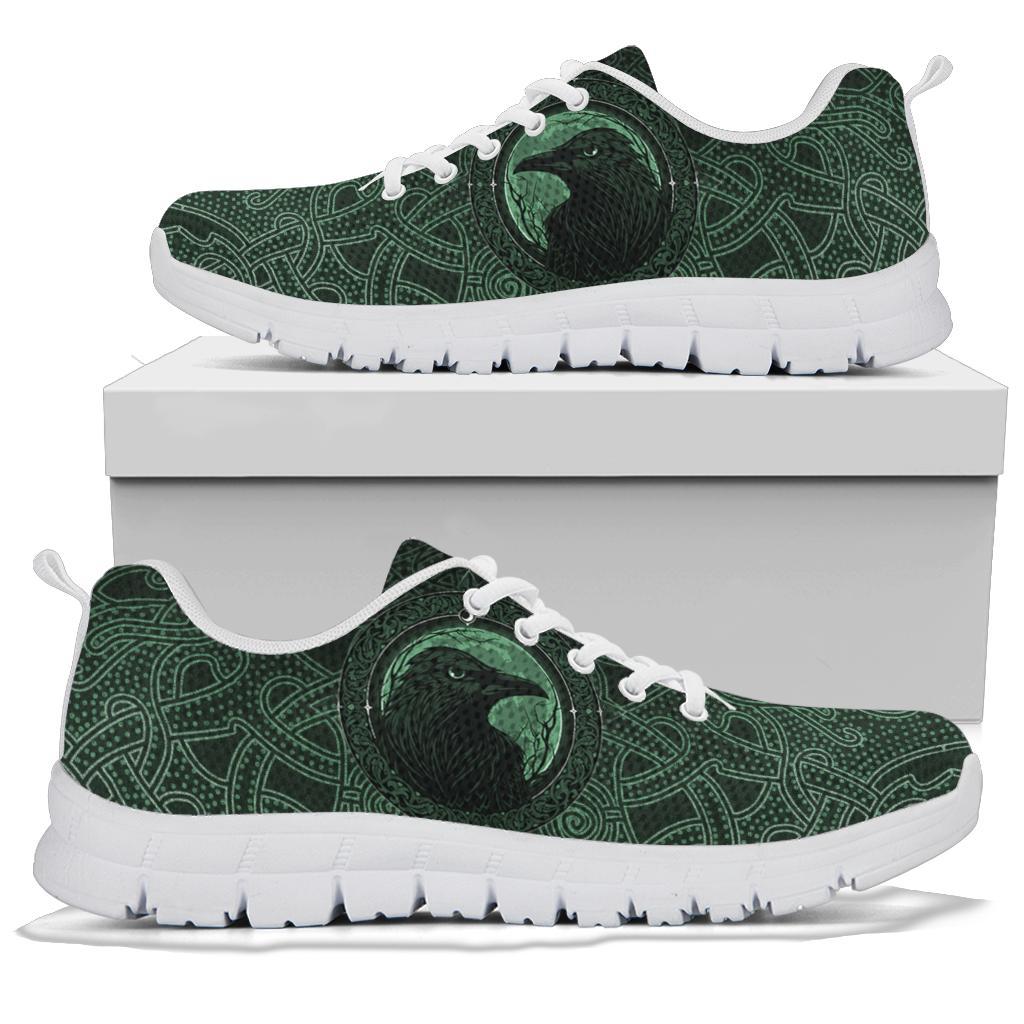 Viking Sneakers, Ethnic Odin Raven Green RLT12