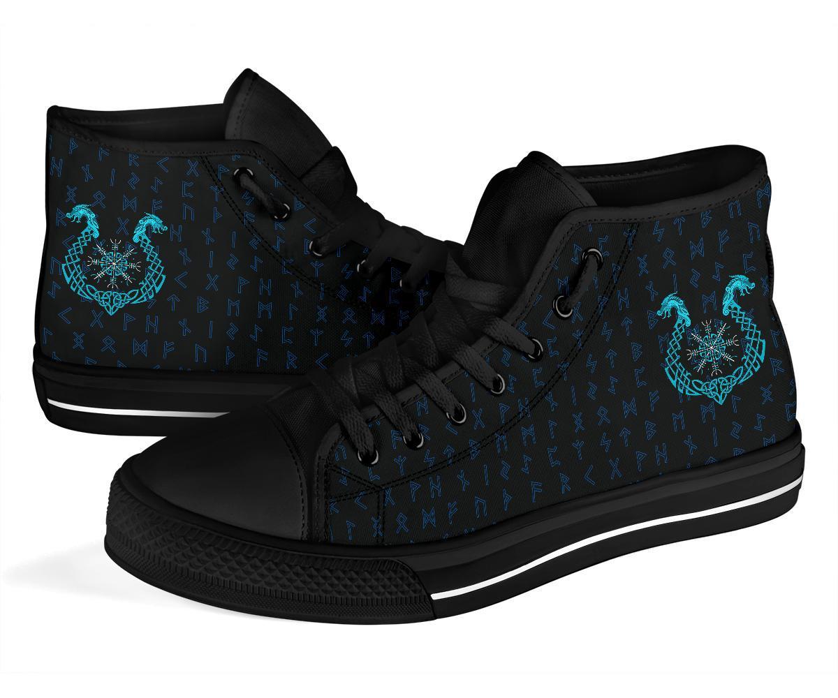Viking High Top Shoes, Aegishjalmur Helm Of Awe Blue Edition Collection RLT12