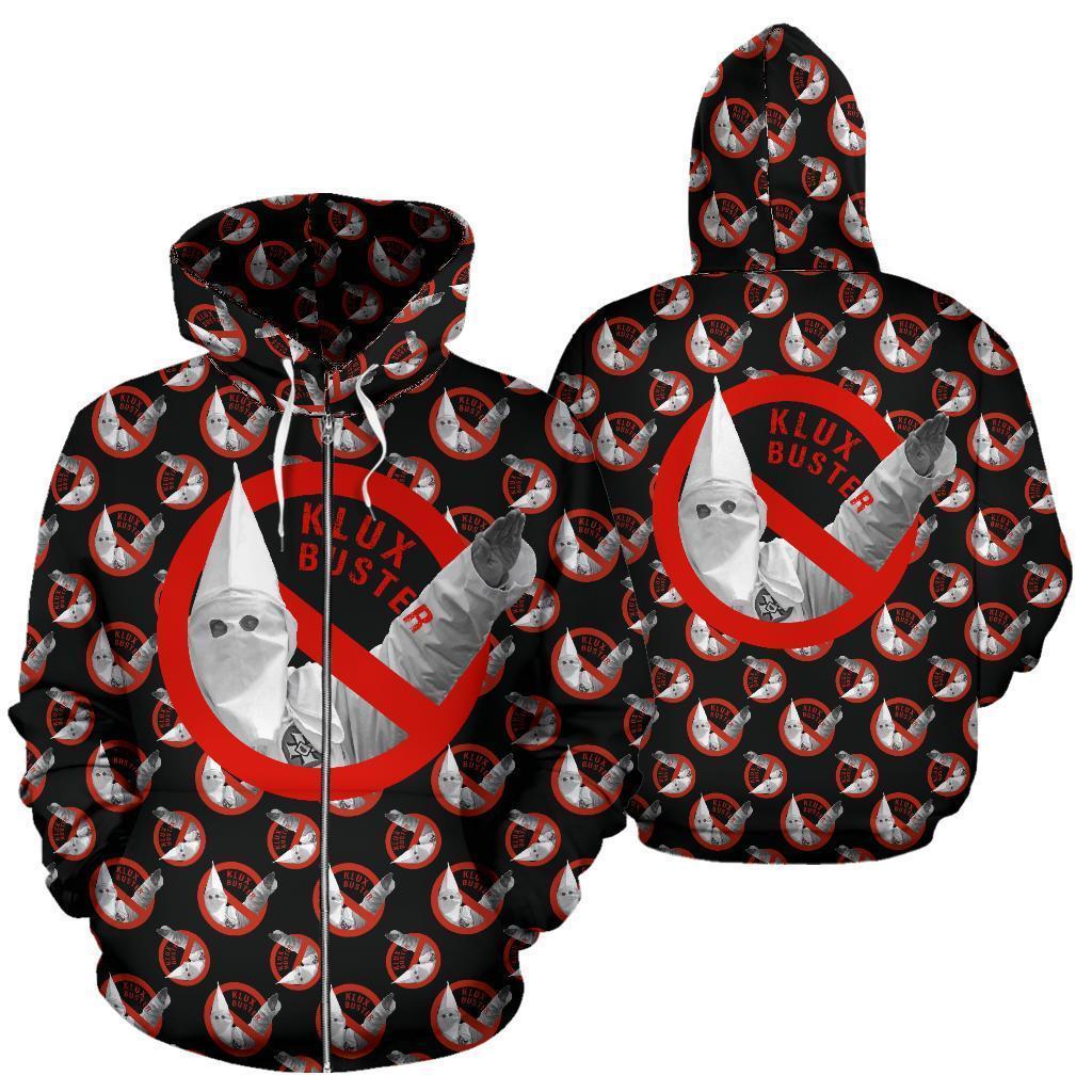 African Hoodie Anti KKK Klux Buster Zip Hoodie