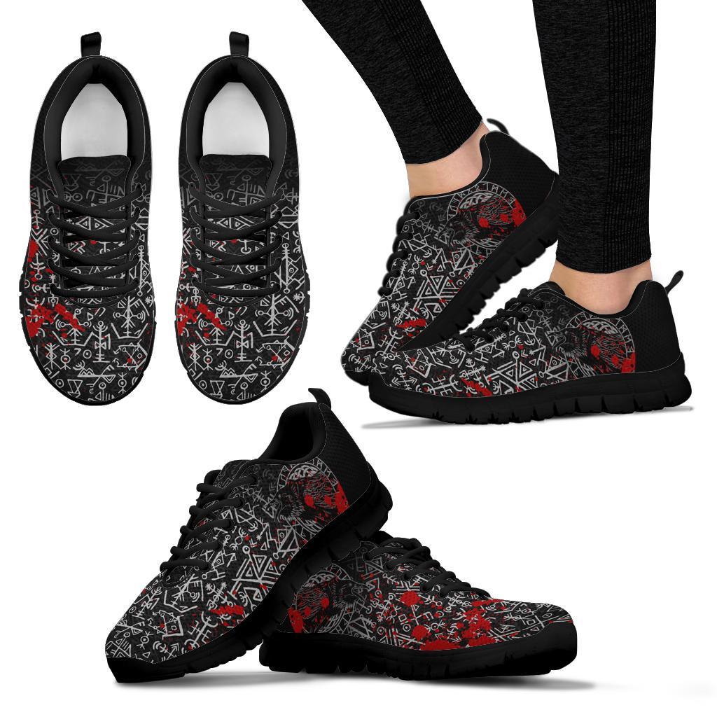 Viking Sneakers - Odin Raven Rune Futhark Blood RLT12