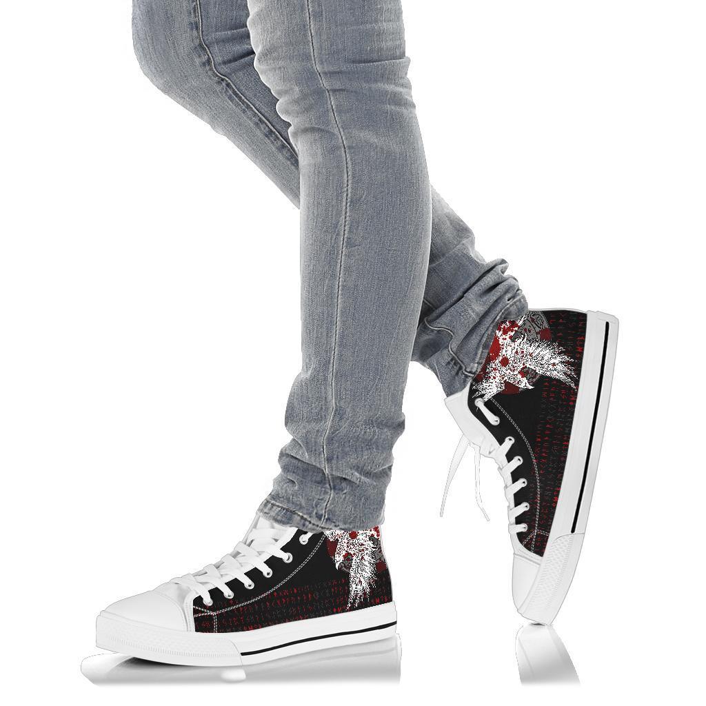 Viking High Top Shoes Mystical Raven Tattoo Blood RLT12