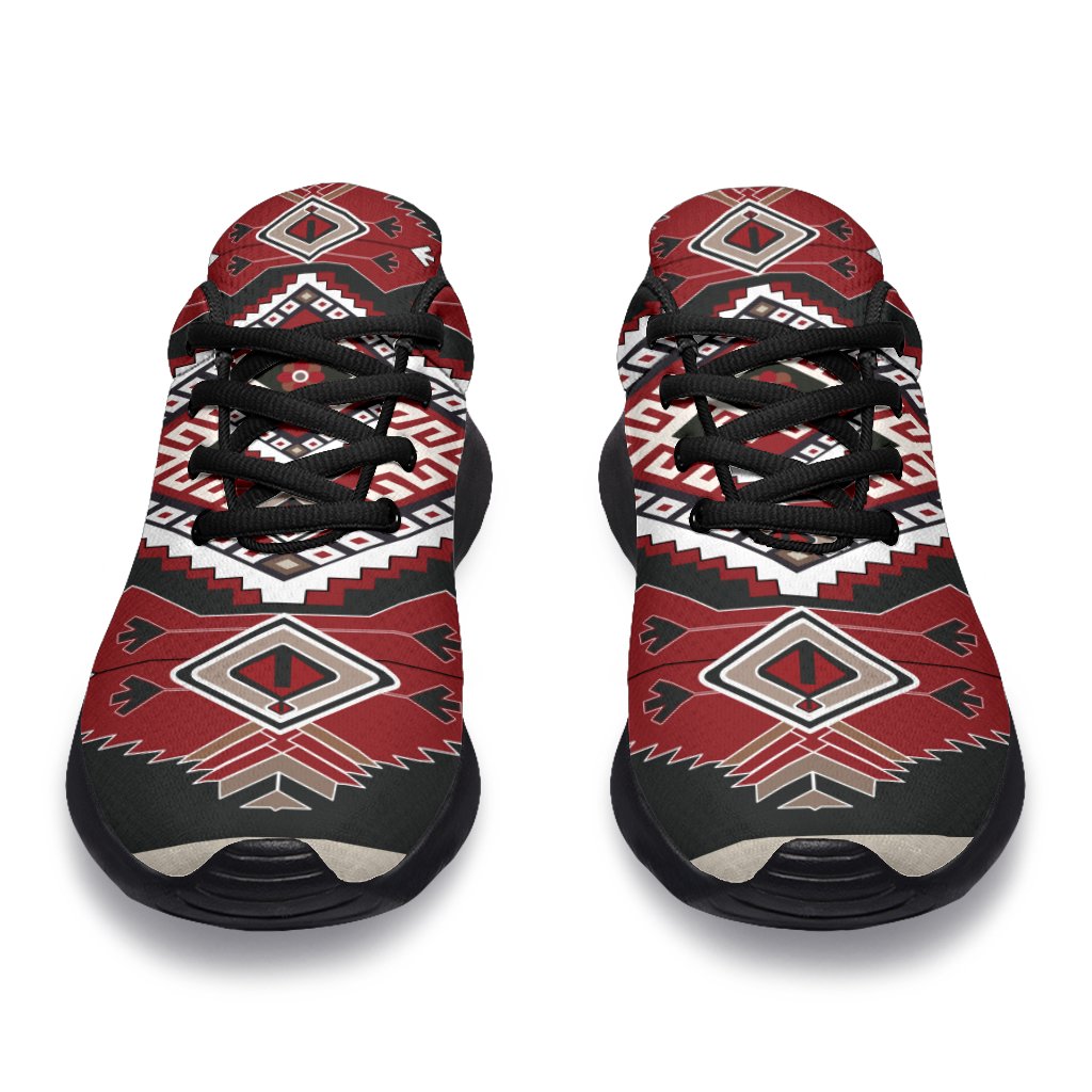 Ethnic Tribal Red Brown Pattern Native American Sport Sneakers LT10