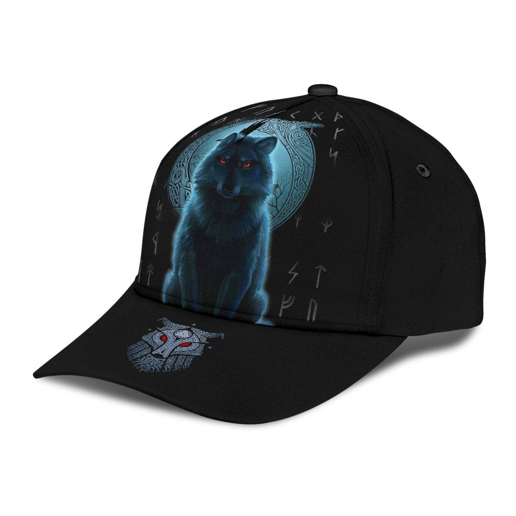Viking Classic Cap, Fenrir Viking Wolf and Moon RLT12