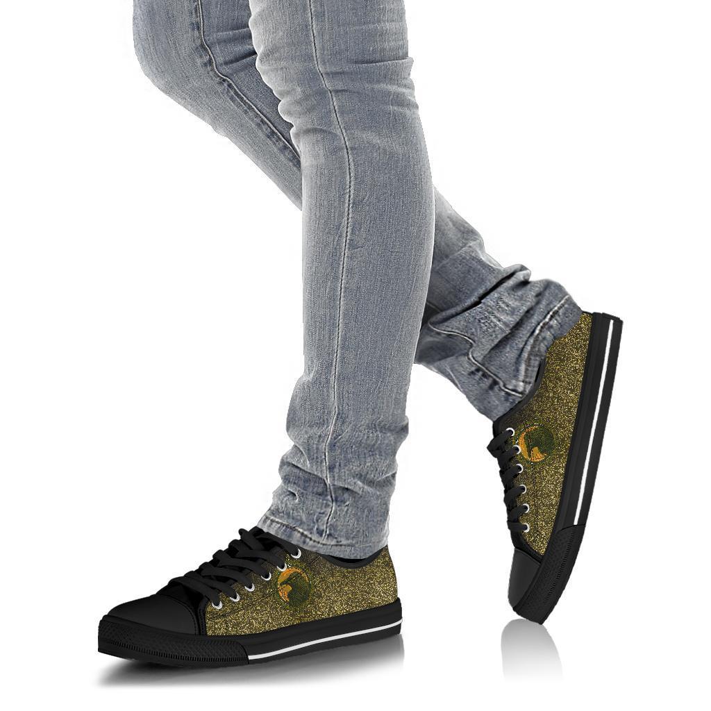 Viking Low Top Shoes, Ethnic Odin Raven Gold RLT12