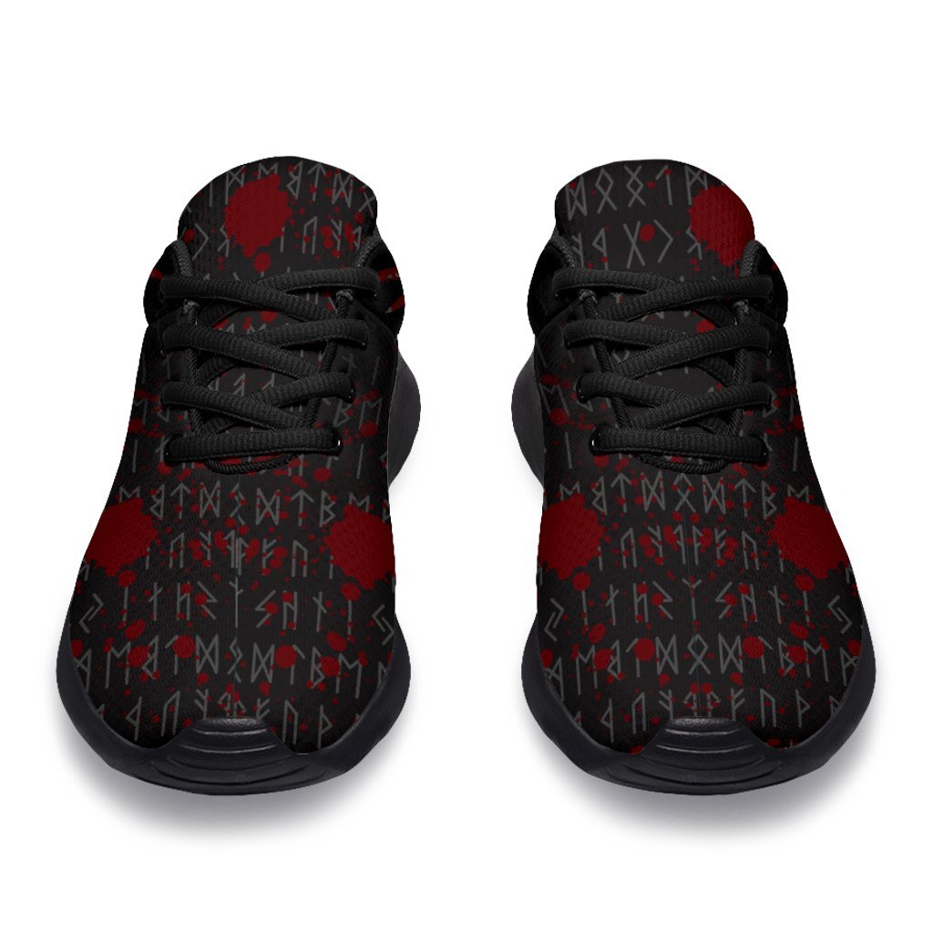 Viking Sporty Sneakers - Odin Huginn and Muninn Rune Blood RLT12
