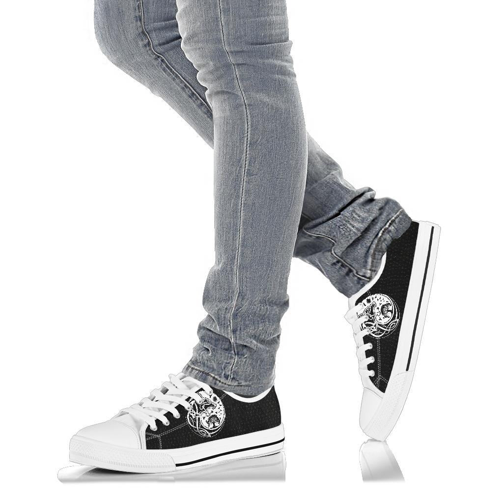 Viking Low Top Shoes, Skoll and Hati Rune Tattoo RLT12