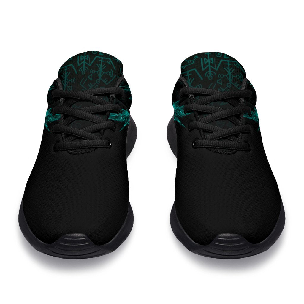 Viking Sport Sneakers Three Raven and Valknut Cyan RLT12