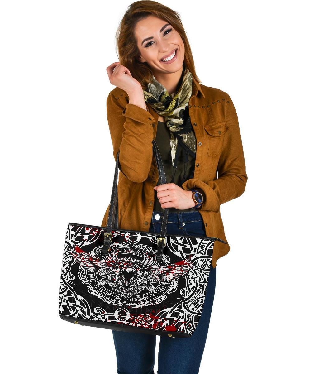 Viking Large Leather Tote, Raven Blood RLT12