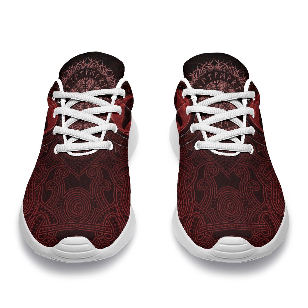 Viking Sporty Sneakers, Ethnic Odin Raven Red RLT12