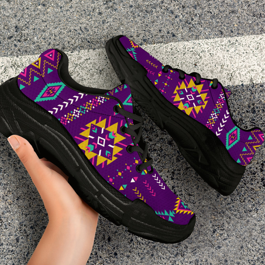 Native American Light Purple Pattern Chunky Sneakers LT10