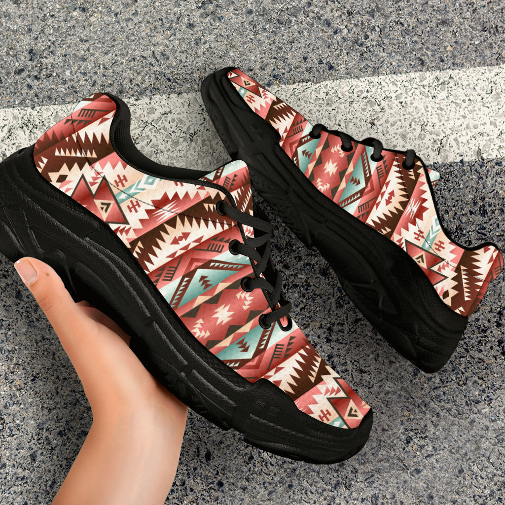Red Vector Native American Chunky Sneakers LT10