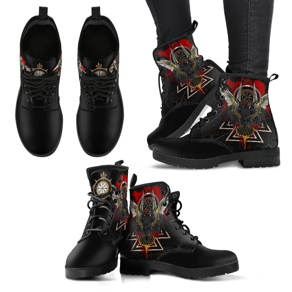 Viking Leather Boots Raven Of Odin Special Version RLT12