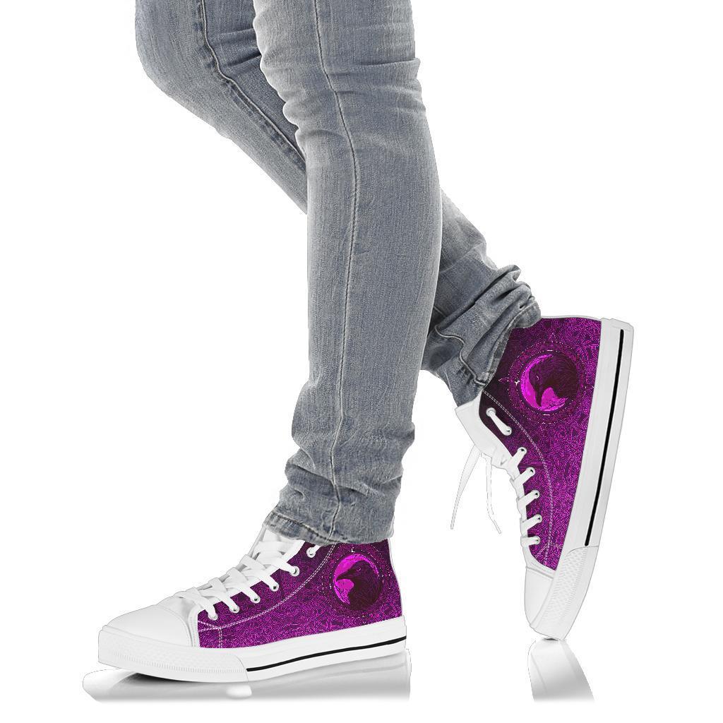 Viking High Top Shoes, Ethnic Odin Raven Pink RLT12
