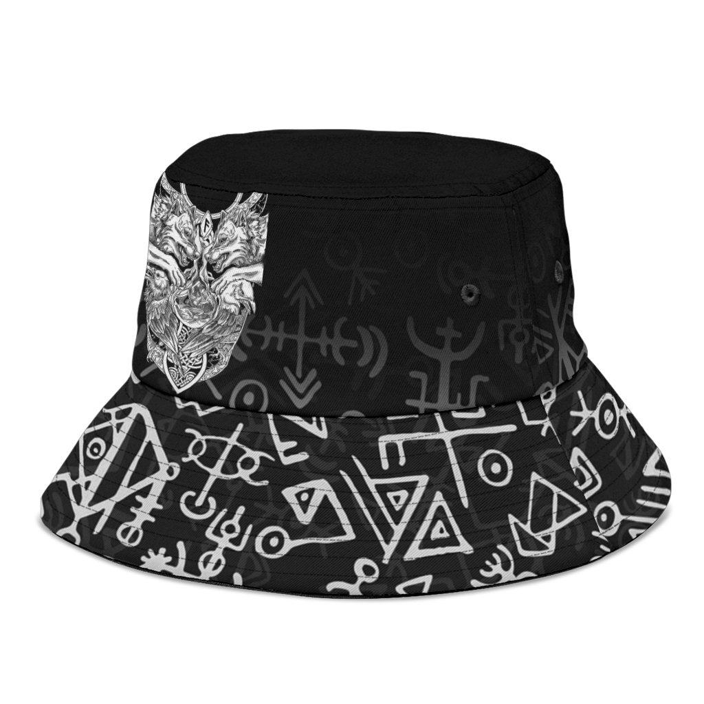 Viking Bucket Hat Wolf and Raven Special RLT12