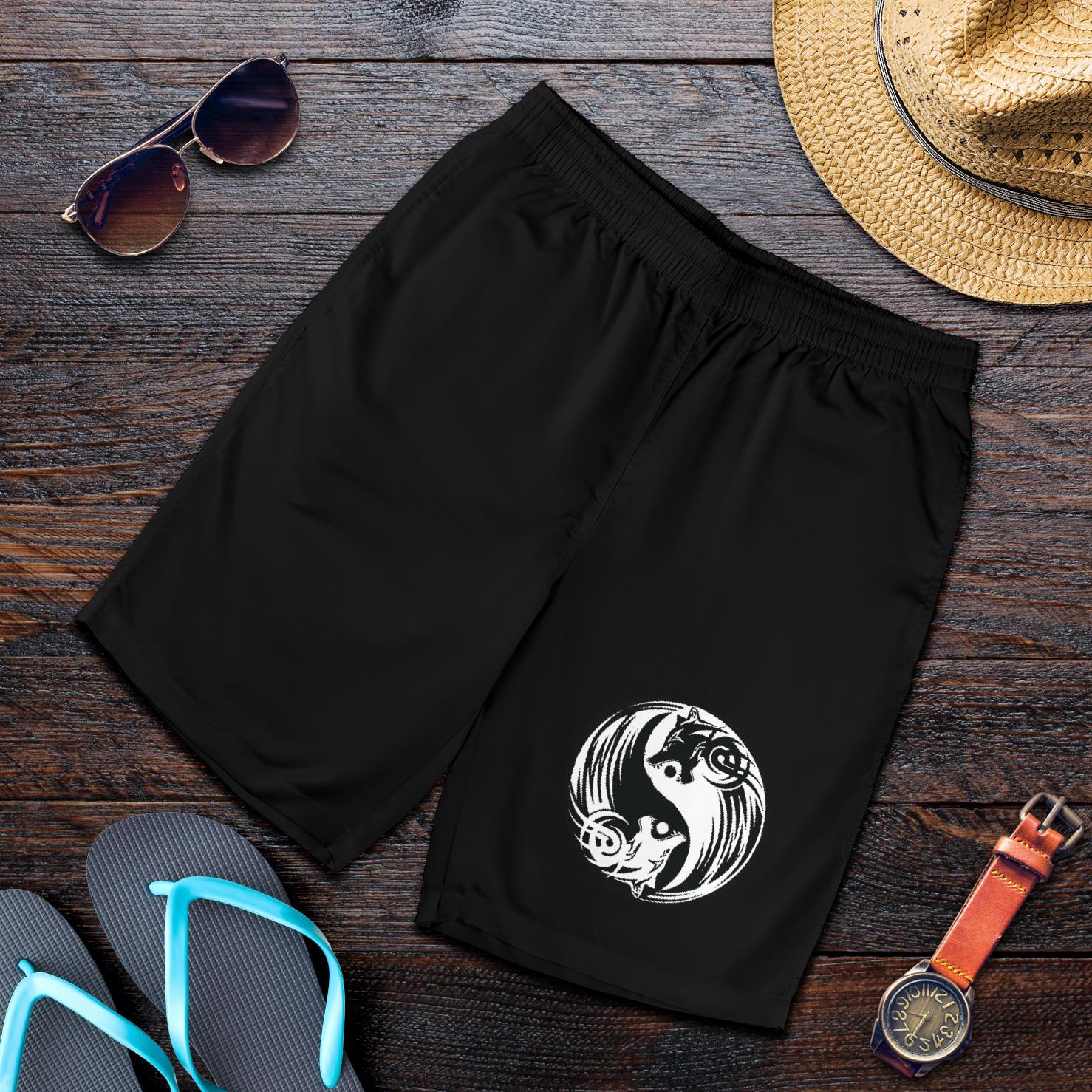 Viking Bomber Men's Shorts Ying Yang Wolf RLT12