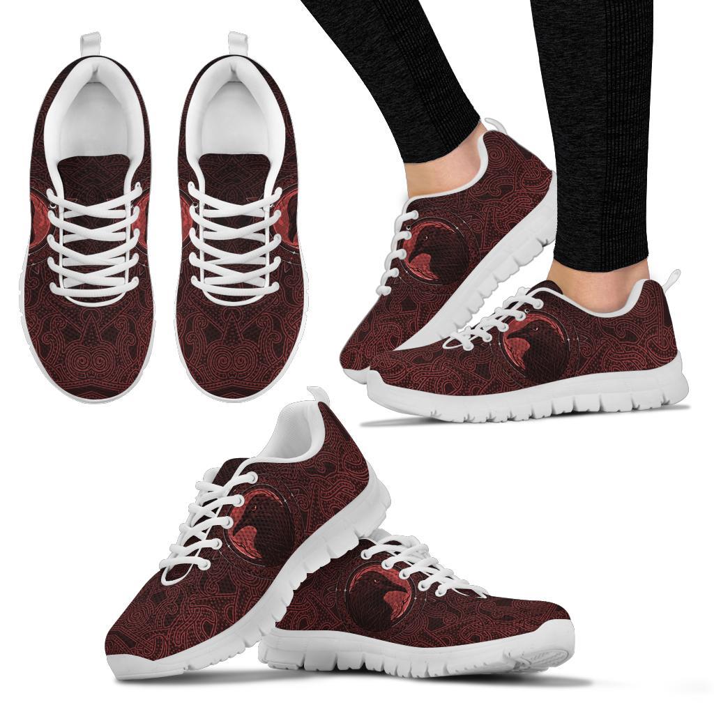 Viking Sneakers, Ethnic Odin Raven Red RLT12