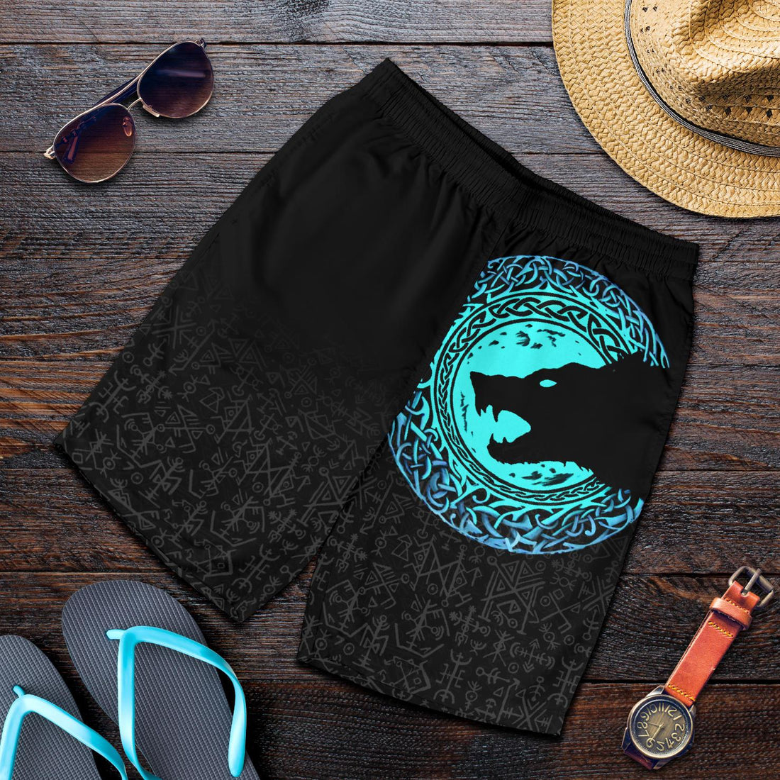 Viking Men's Shorts - Fenrir Norse Wolf RLT12