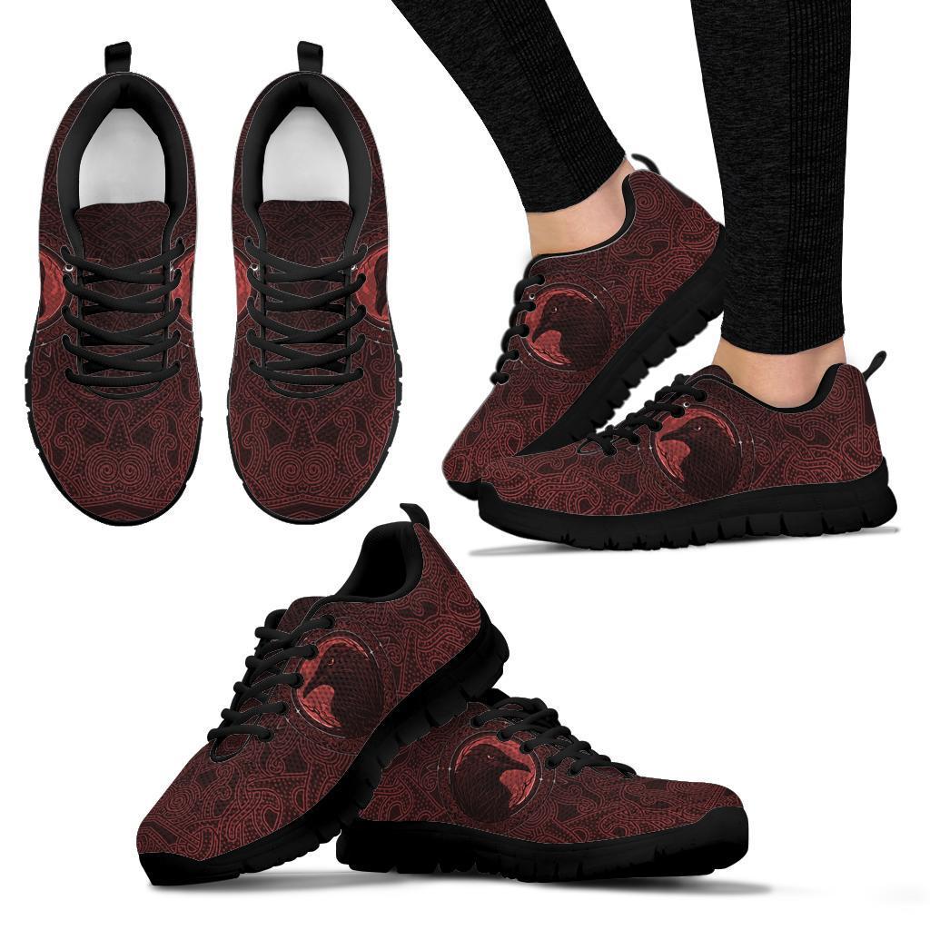 Viking Sneakers, Ethnic Odin Raven Red RLT12
