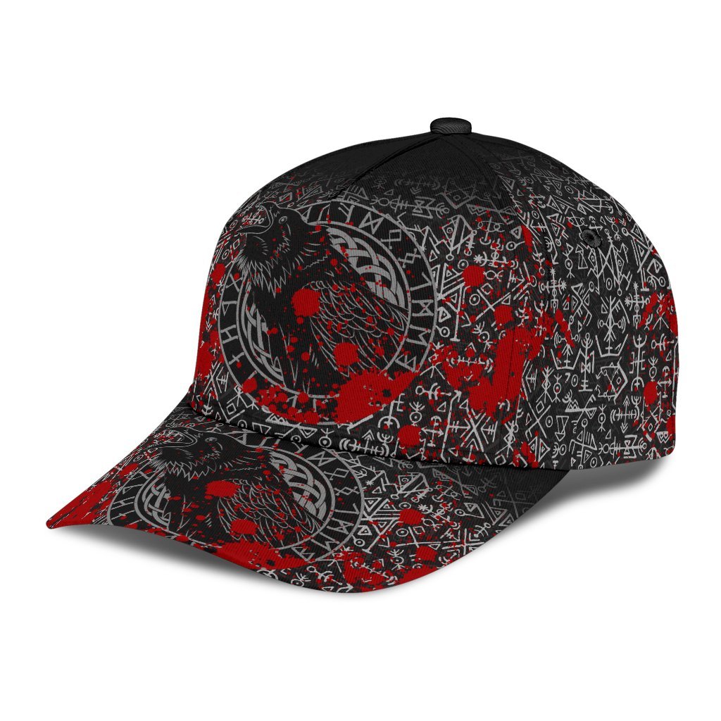 Viking Classic Cap Odin Raven Rune Futhark Blood RLT12
