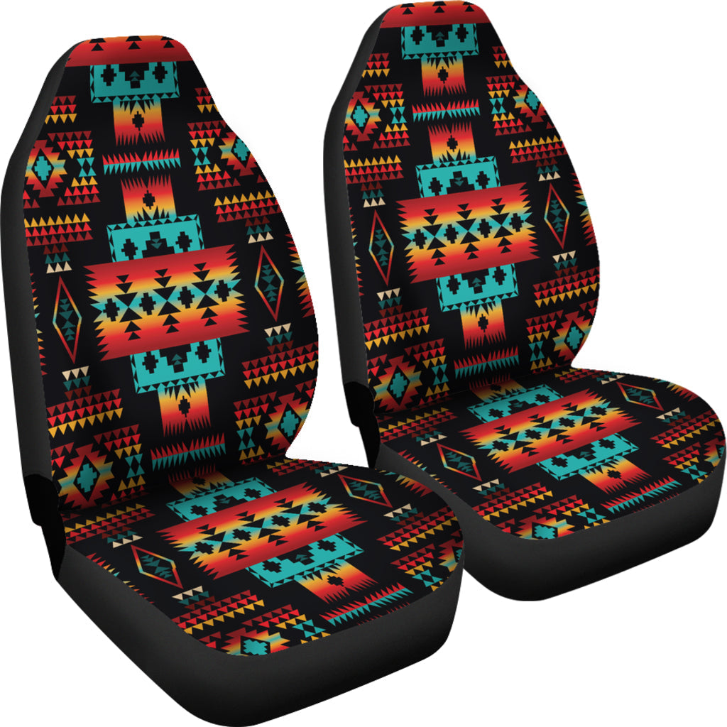 Black Native Tribes Pattern Native American Car Seat Covers LT10