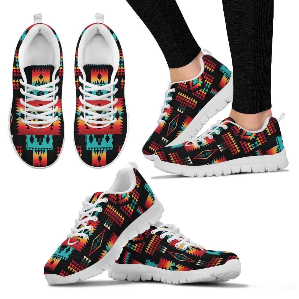 Black Native Tribes Pattern Native American Sport Sneakers LT10