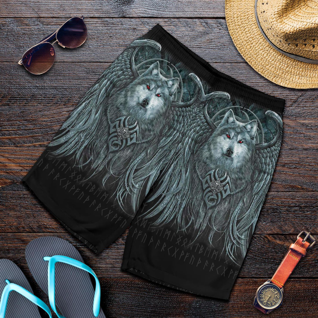 Viking Men's Shorts, Spiral Wolf Spirit RLT12