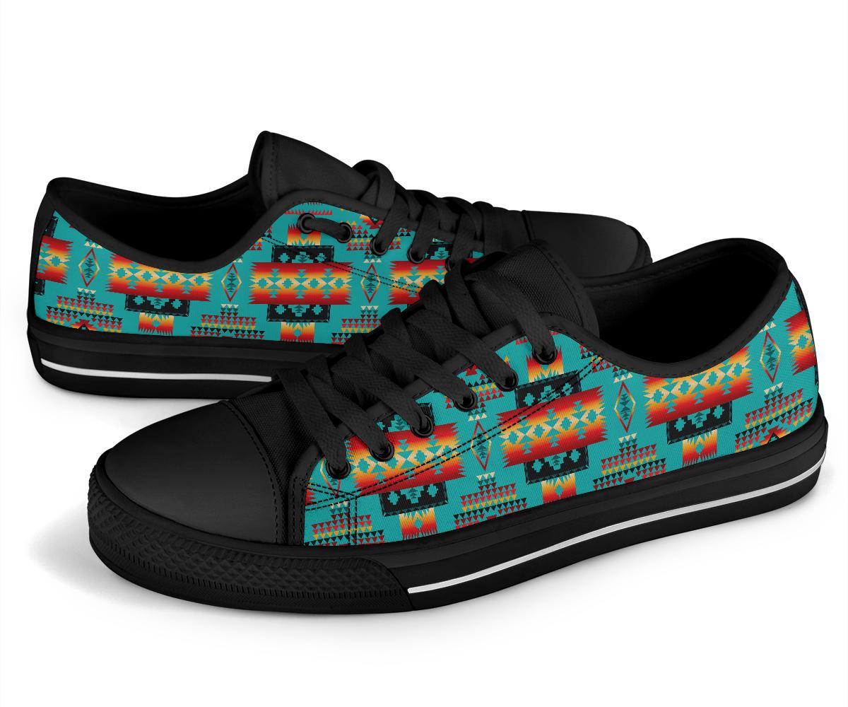 Blue Native Tribes Native American Low Tops Shoes LT10