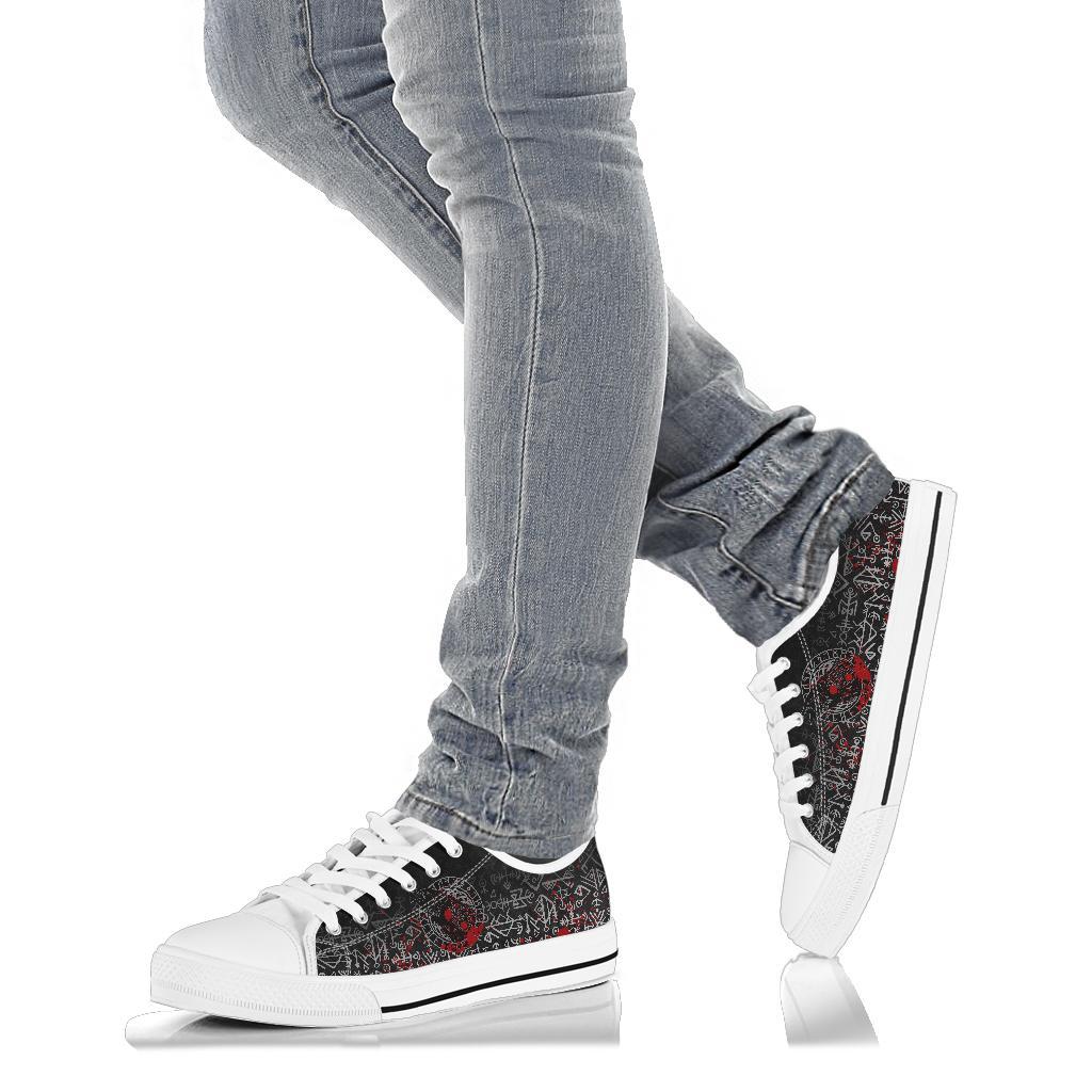 Viking Low Top Shoes Odin Raven Rune Futhark Blood RLT12