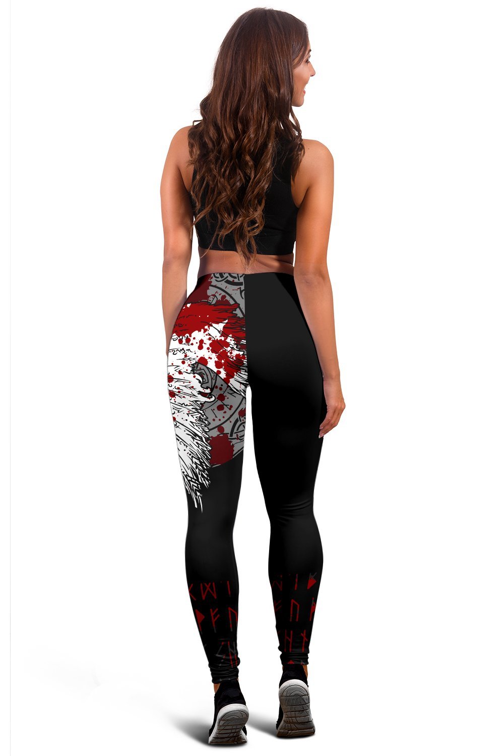 Custom Viking Leggings - Mystical Raven Tattoo Blood RLT12