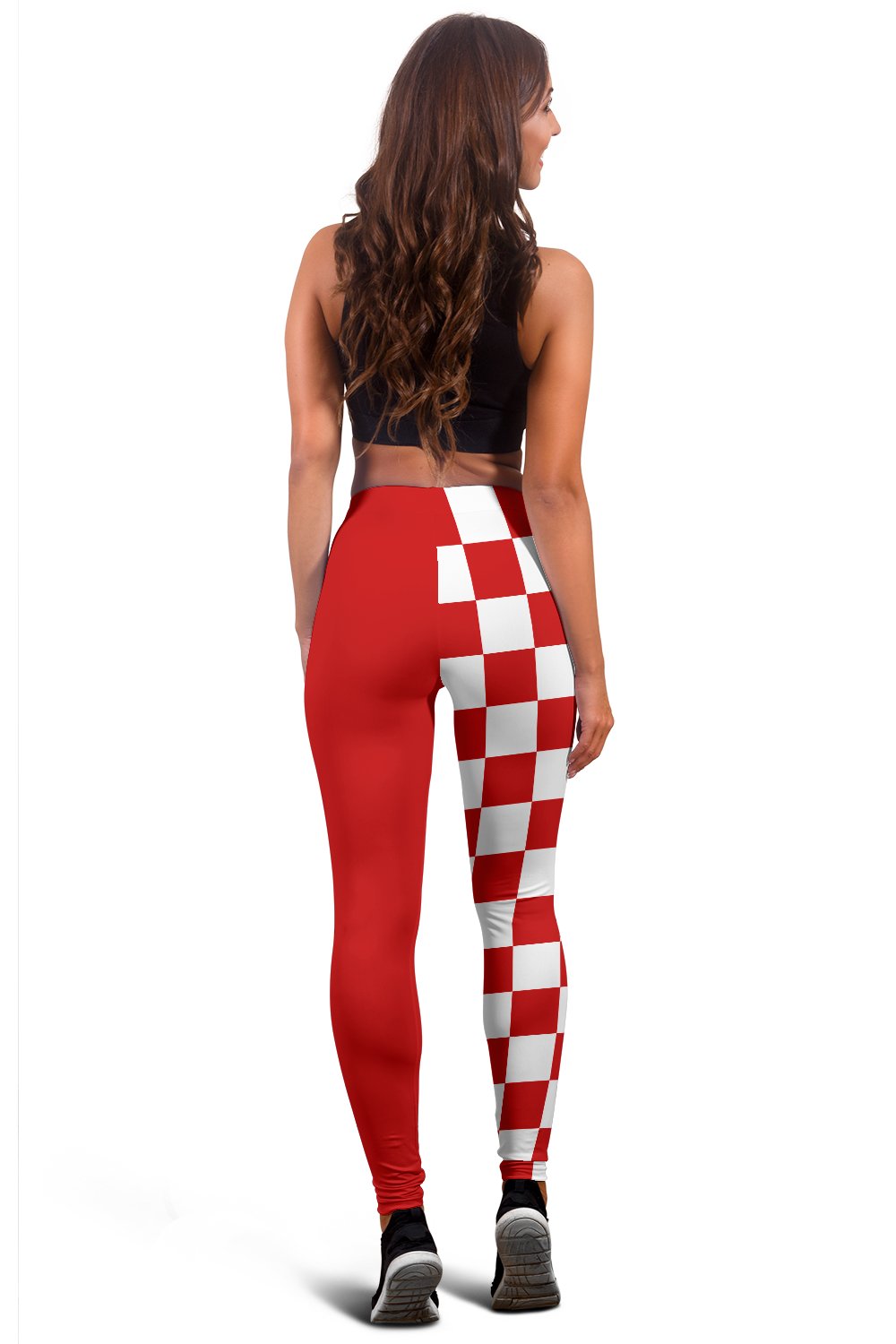 Croatia Women's Leggings Checkerboard Half Style