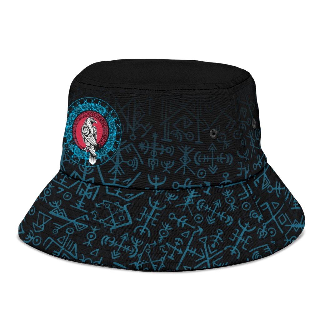Viking Bucket Hat Raven Celtic Cyan RLT12