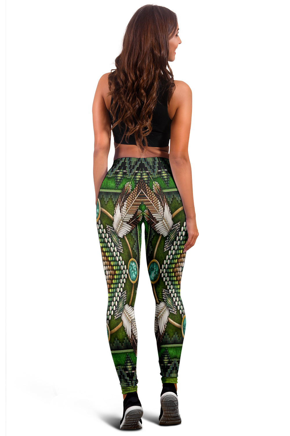 Naumaddic Arts Green Native American Leggings LT10