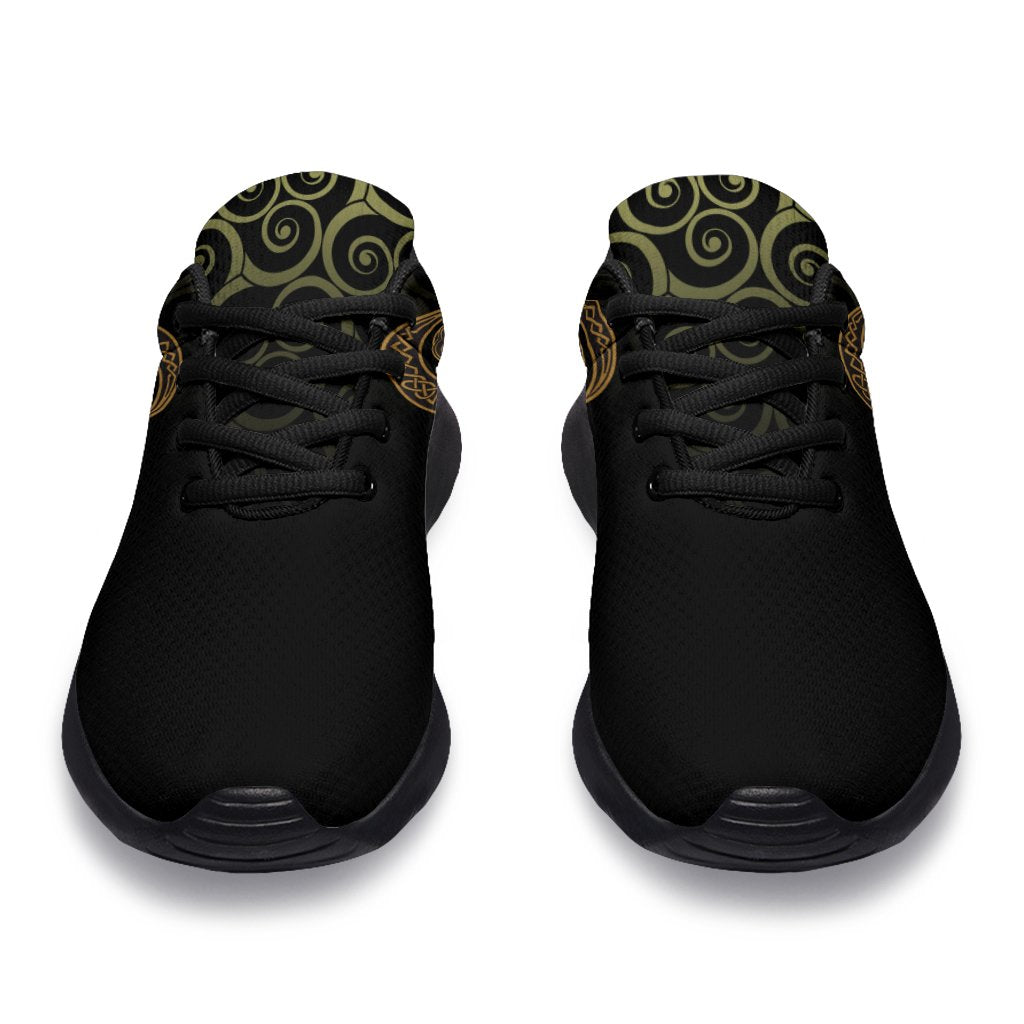 Viking Sport Sneakers Owl Celtic On Triskels Background RLT12
