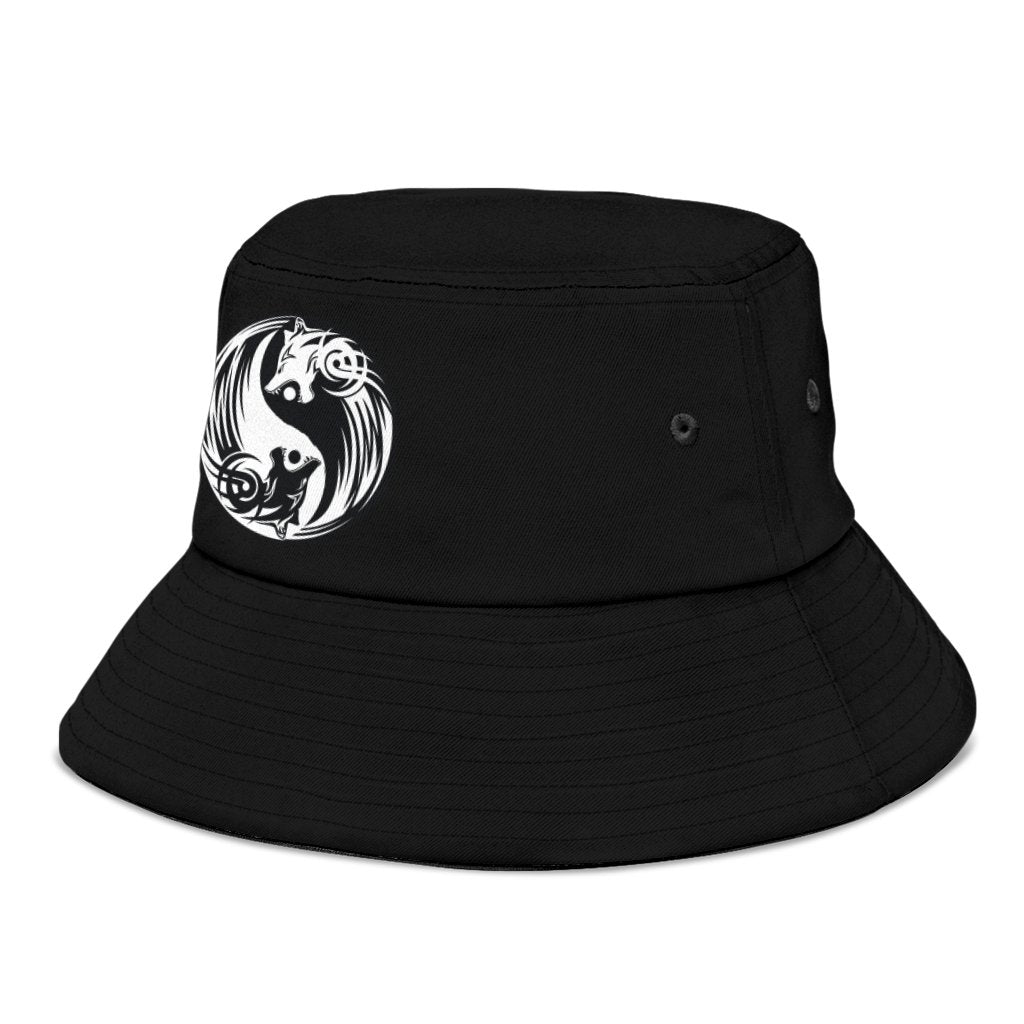 Viking Bomber Bucket Hat Ying Yang Wolf RLT12